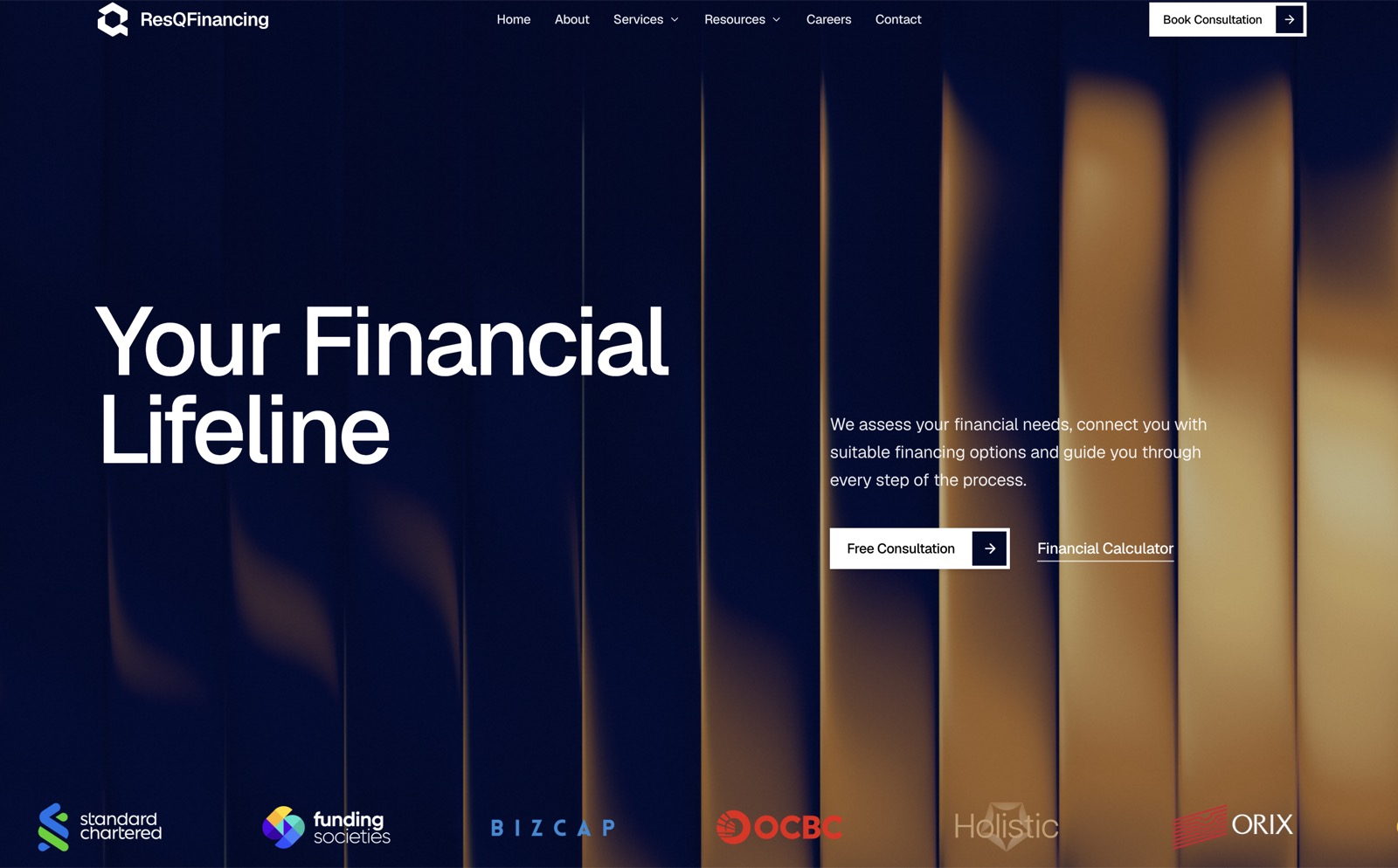 ResQFinancing website built by Ozen